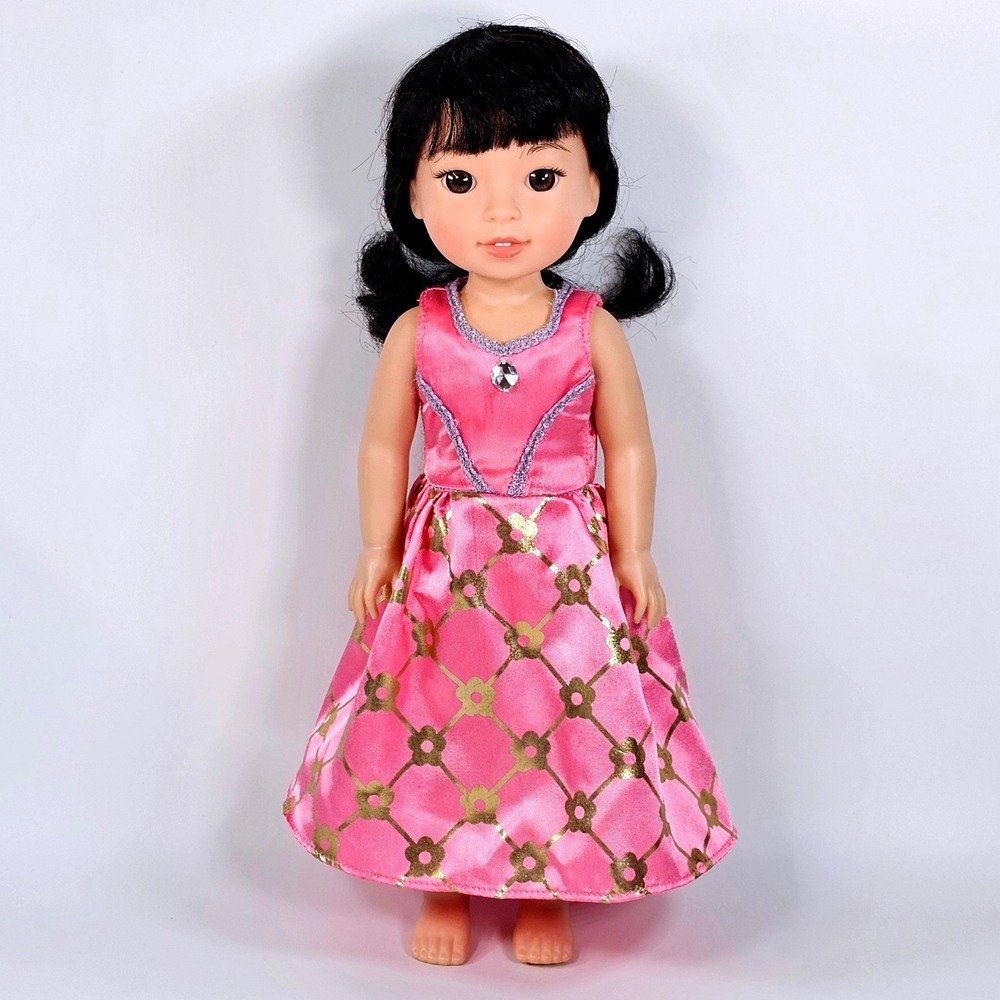 American Girl WellieWishers Emerson Doll 14.5" Pink Floral Dress FGD41